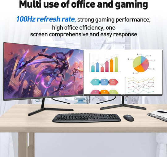 Sansui Computer Monitors 27 inch 100Hz IPS USB Type-C FHD 1080P HDR10 Built-in Speakers HDMI DP Game RTS/FPS tilt Adjustable for Working and Gaming (ES-27X3 Type-C Cable & HDMI Cable Included)