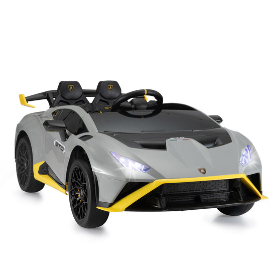 24V Battery Powered Ride On Car for Kids, Licensed Lamborghini, Remote Control Toy Vehicle with Music Player, LED Light, 2 Driving Modes