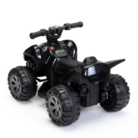 Kids Ride-on ATV, 6V Battery Powered Electric Quad Car with Music, LED Lights and Spray Device, 4 Wheeled Ride-on Toy for Toddlers Age 3-5, Black
