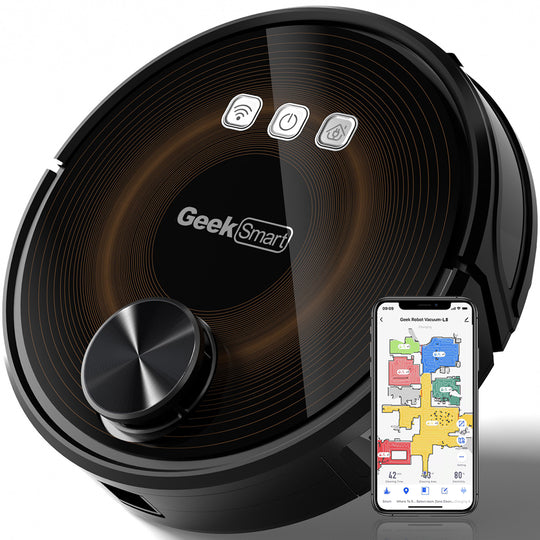 Geek Smart L8 Robot Vacuum Cleaner and Mop, LDS Navigation, Wi-Fi Connected APP, Selective Room Cleaning,MAX 2700 PA Suction, Ideal for Pets and Larger Home(Ban on Amazon)